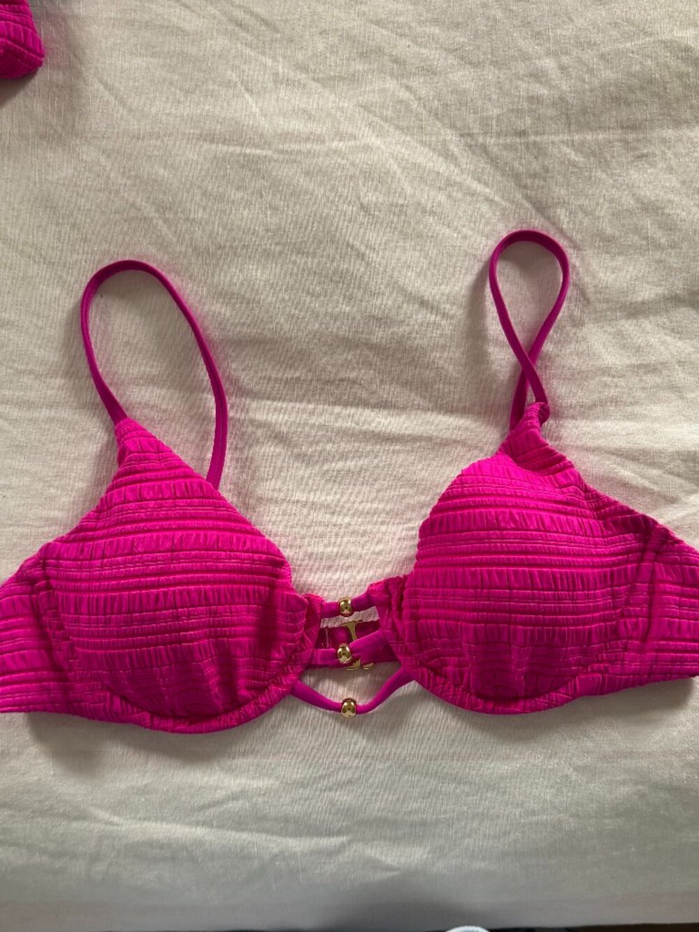 BECCA Ribbed Pink Bikini Set